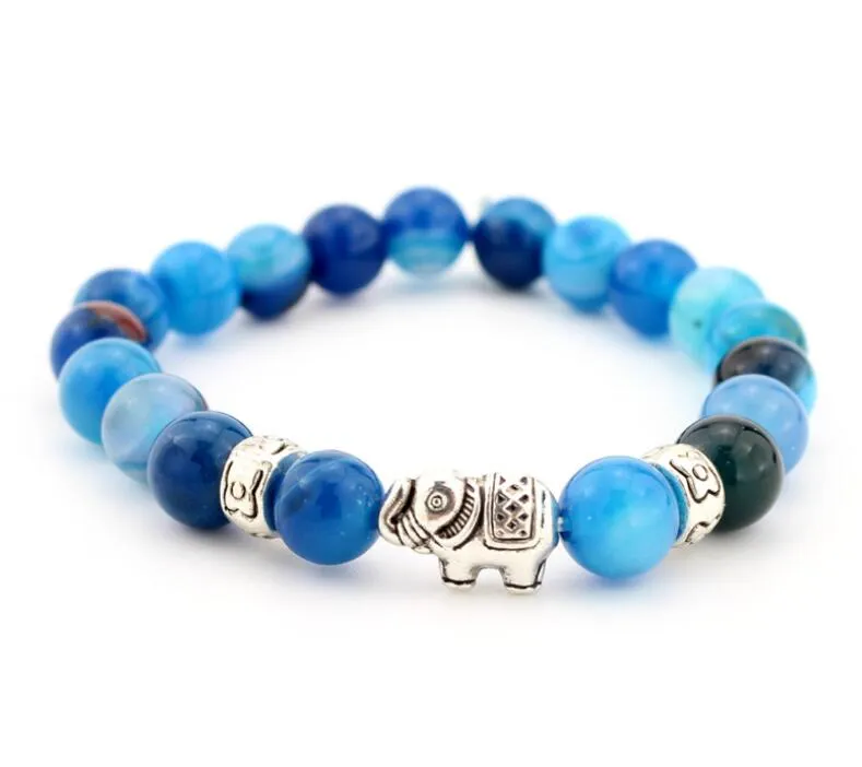 Natural Stone Elephant Bracelet