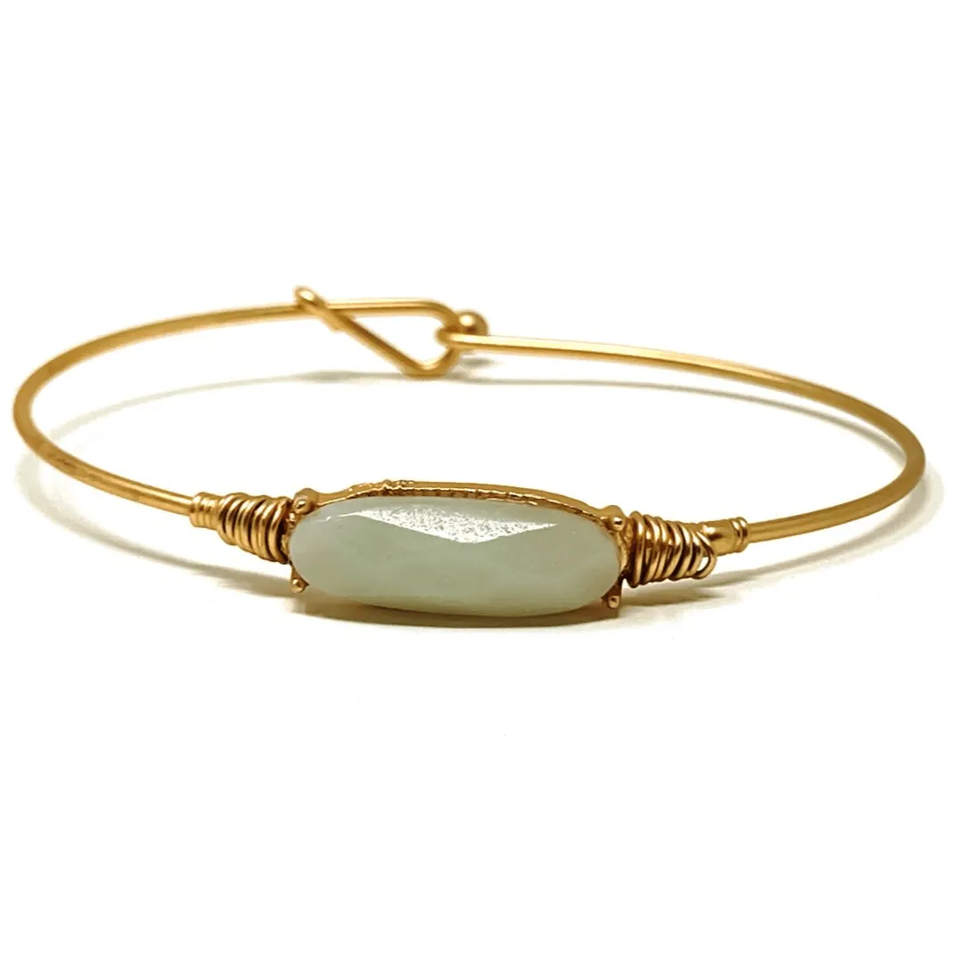 Natural Stone Gold Stacking Bangle Bracelet