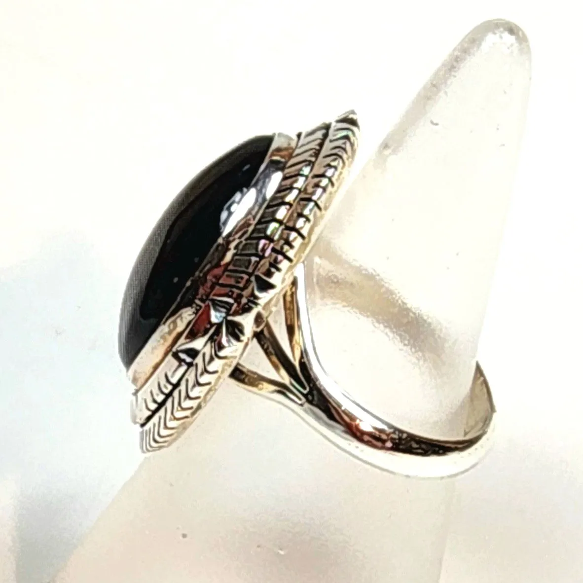 Navajo Onyx Ring - Size 6