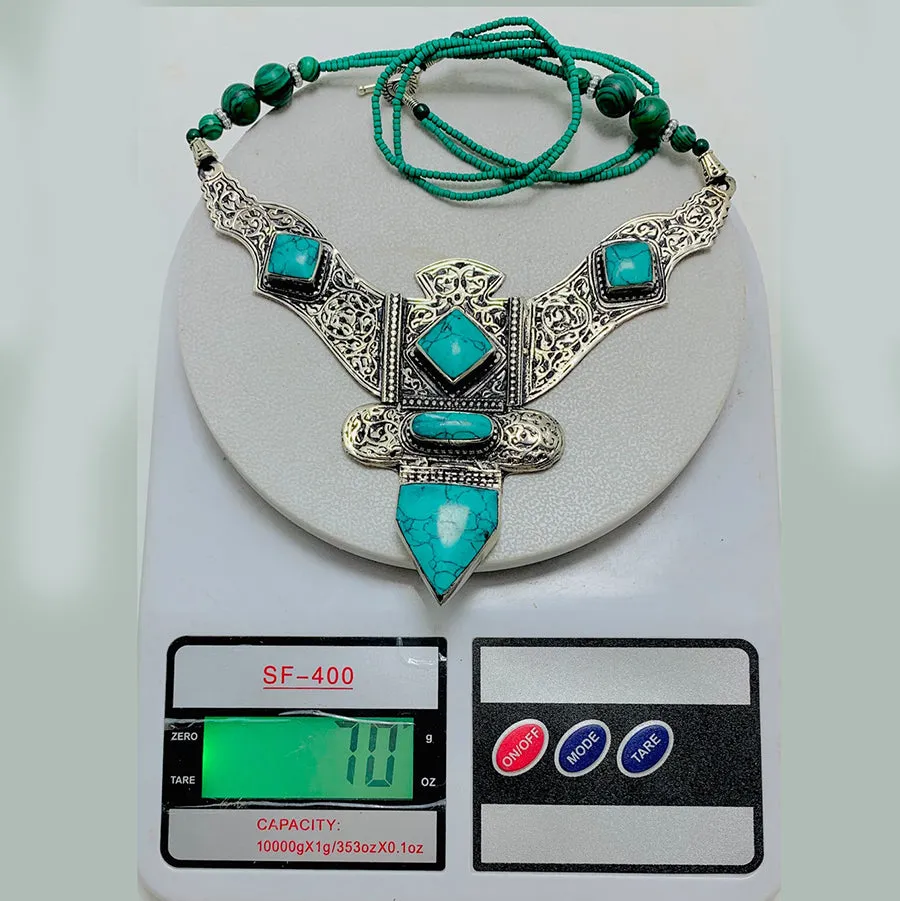 Nepalese Turquoise Green Handmade Necklace