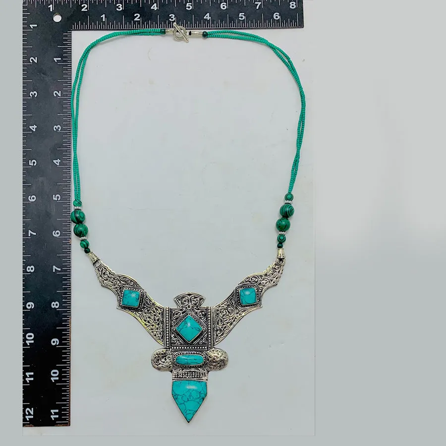 Nepalese Turquoise Green Handmade Necklace