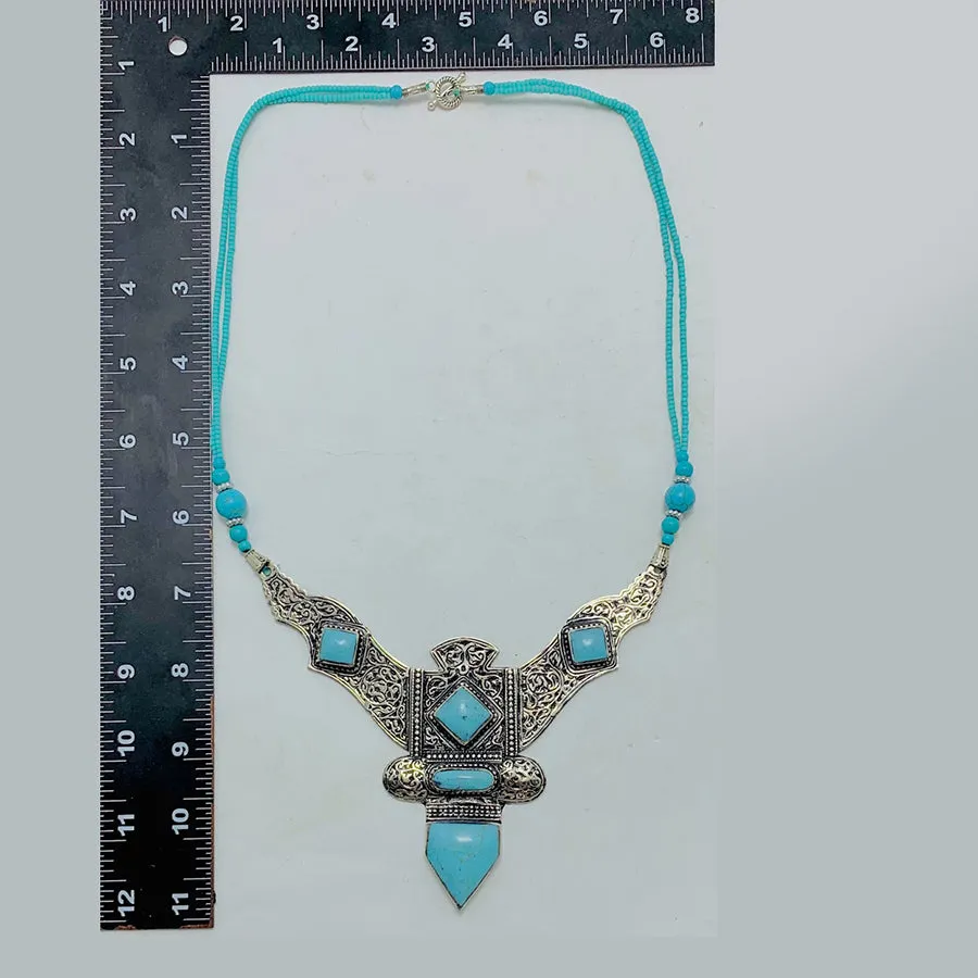 Nepalese Turquoise Green Handmade Necklace