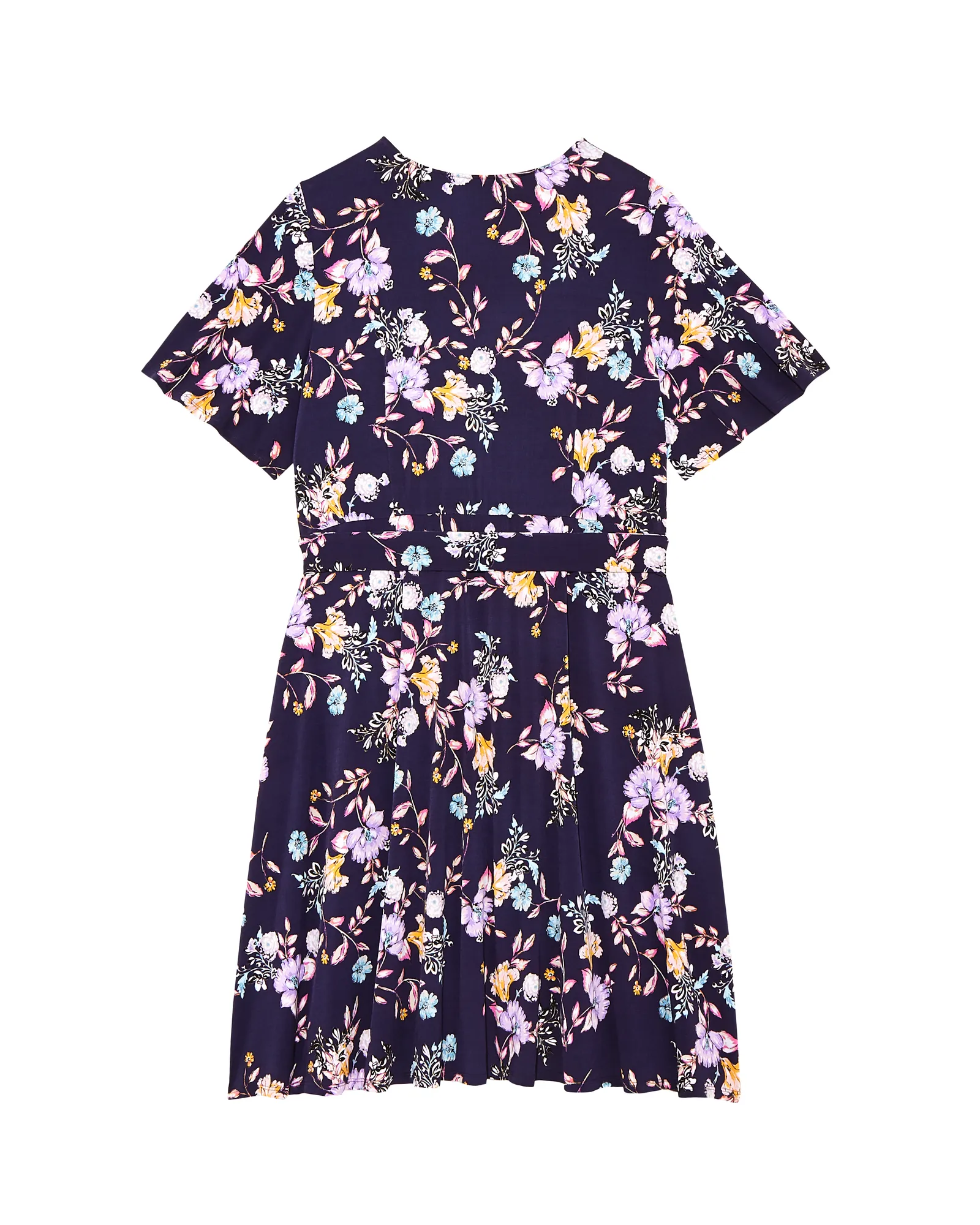 Newbury Flutter Sleeve Wrap Dress | Navy / Lilac