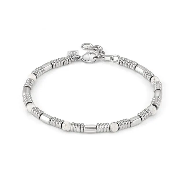 Nomination Instinct Bracelet, White Turquoise Stone, Stainless Steel