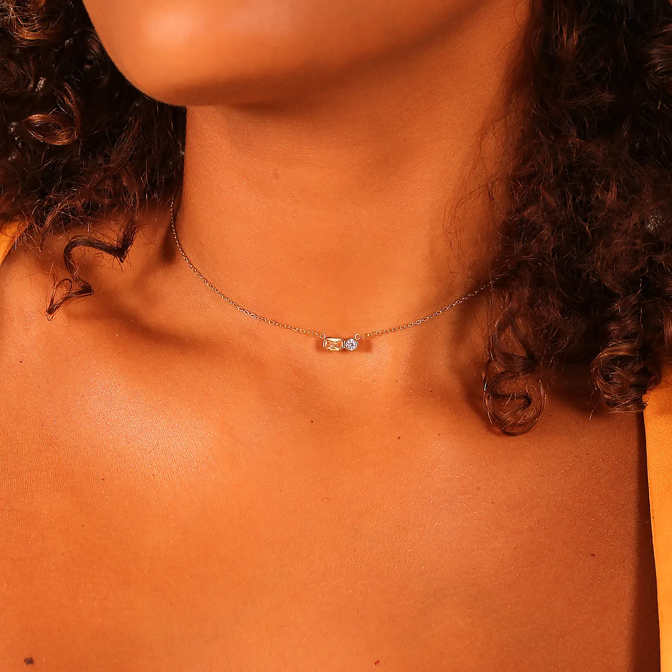 November Topaz Birthstone Necklace - Yellow Gold