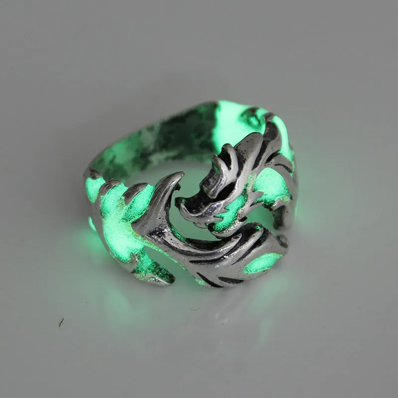 Noxian Luminous Dragon Ring: Multicolor Resin Inlay