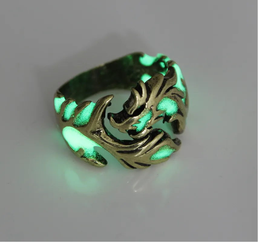 Noxian Luminous Dragon Ring: Multicolor Resin Inlay