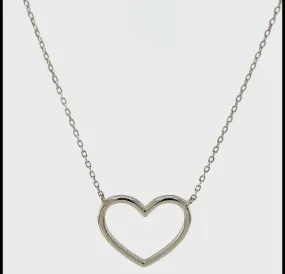 Open Heart Necklace | Silver