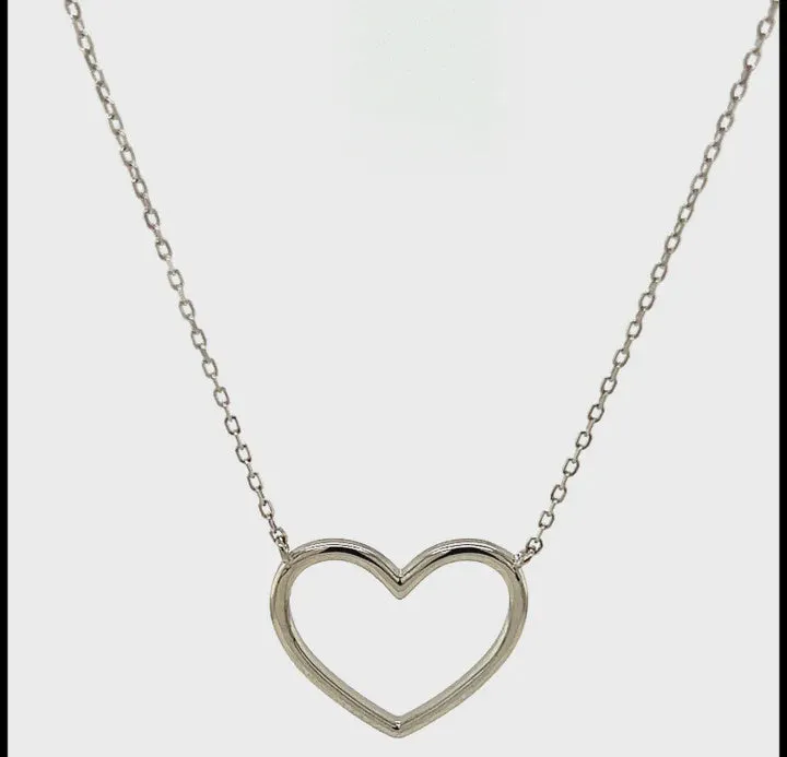 Open Heart Necklace | Silver