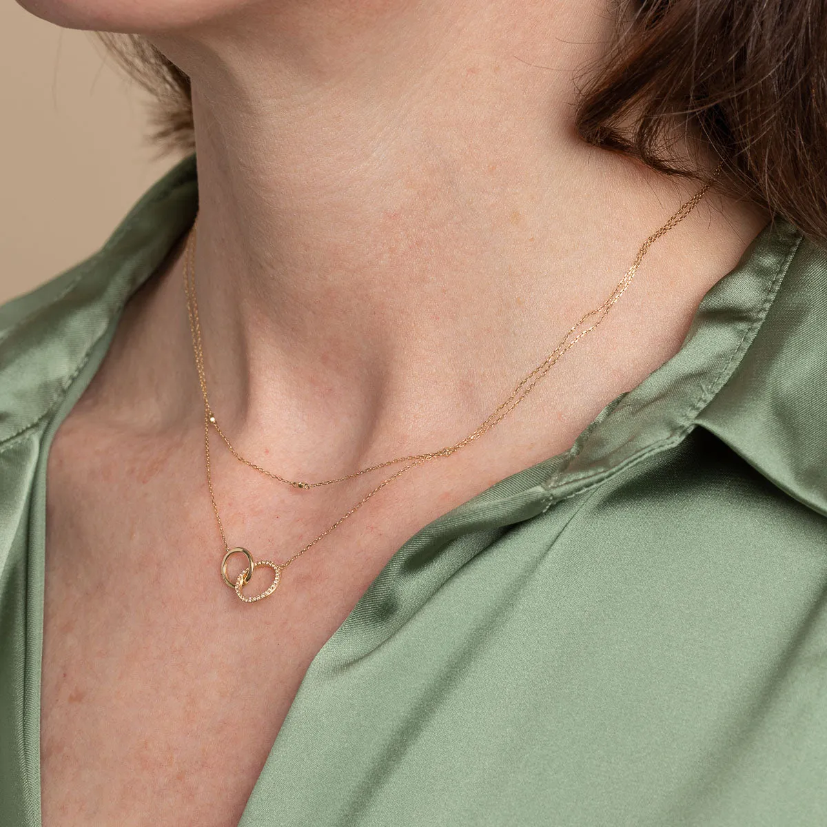 Orbit Topaz Necklace in Solid Gold