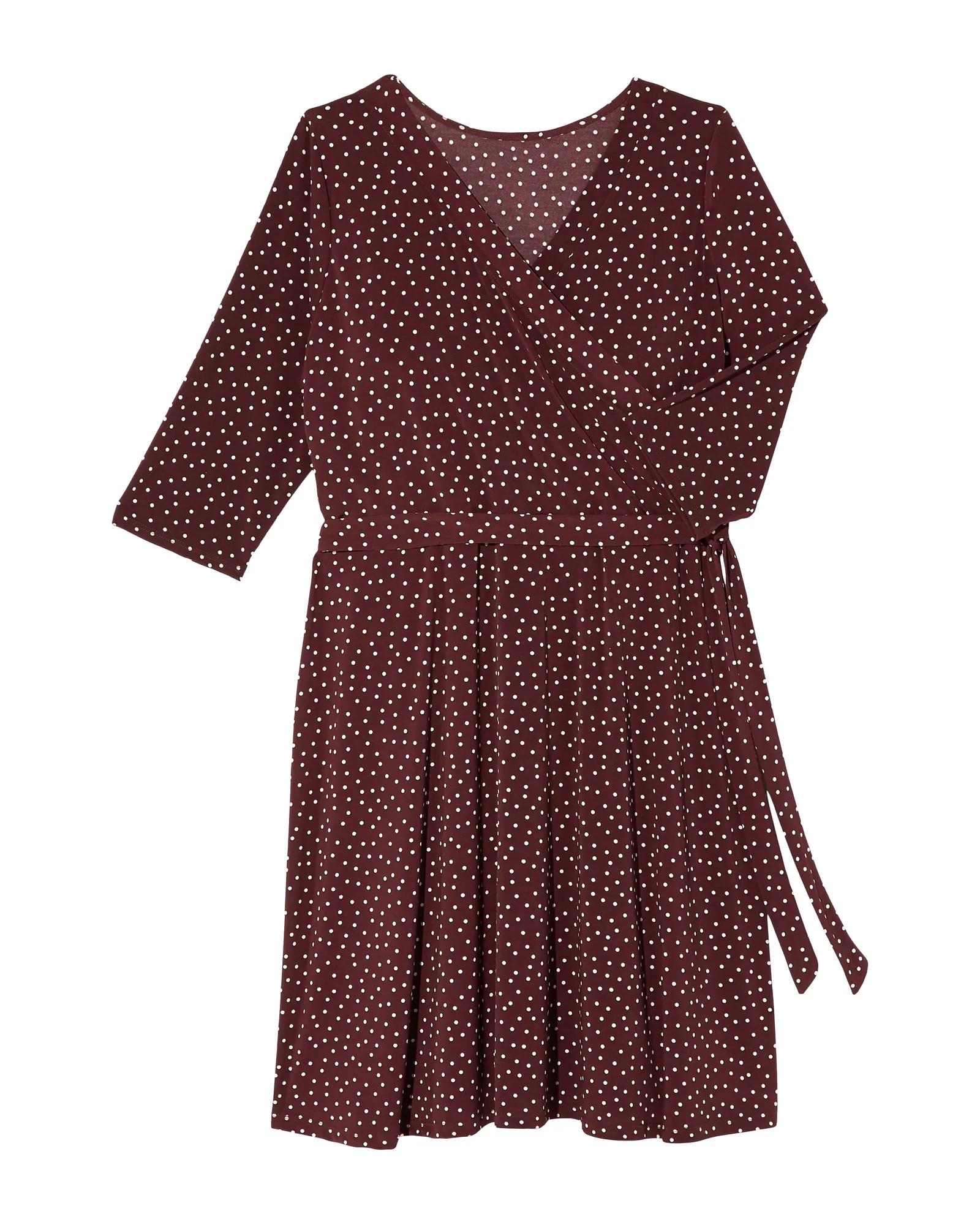 Orlando Faux Wrap Dress | Burgundy / White