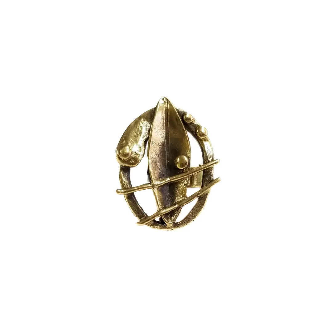 Oval Leaf Detailed Antique Bronse Ring