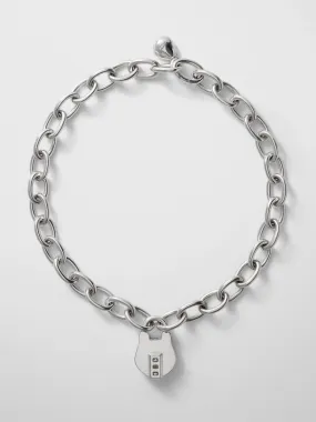 Padlock choker in silver sterling