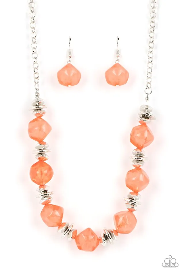 Paparazzi Necklace ~ Island Ice - Orange