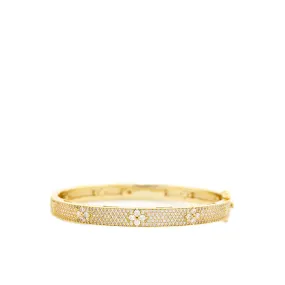 pave bangle with flowers