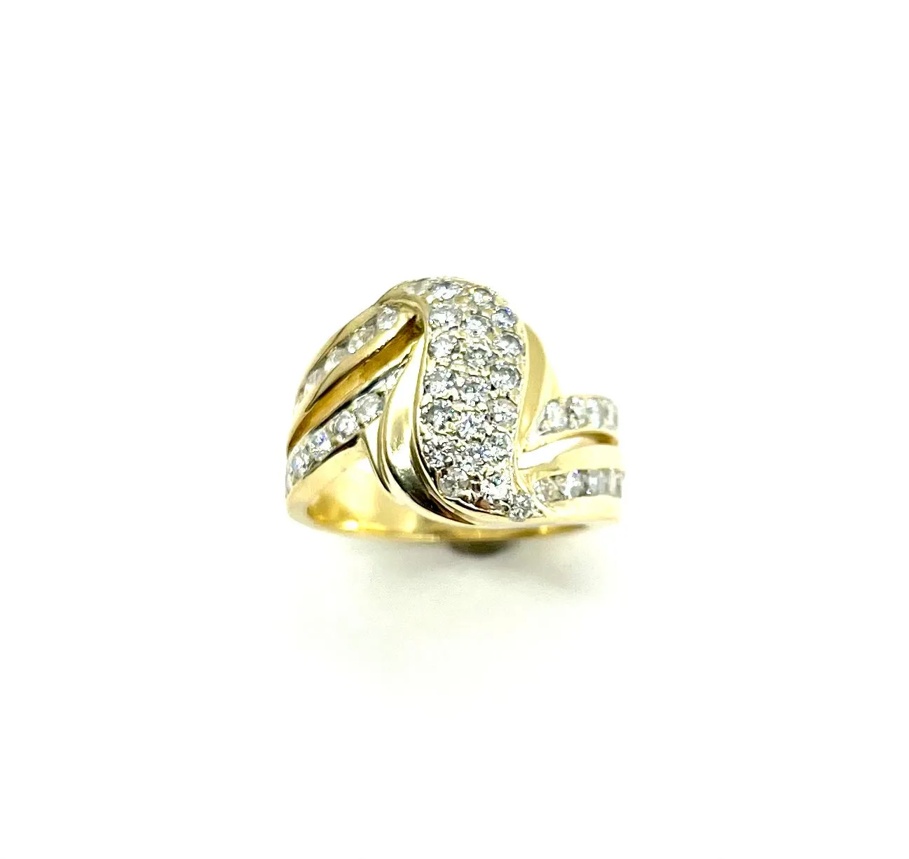 Pave Diamond Bypass Ring