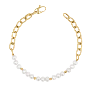 Pearl and Chain Link Bracelet