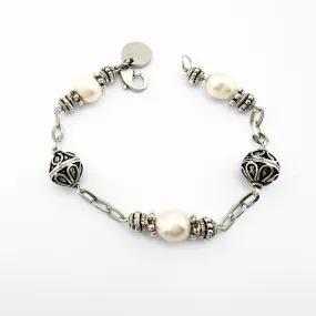 Pearl, Bead & Chain Bracelet