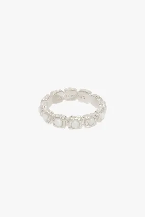 Pearl eternity ring silver