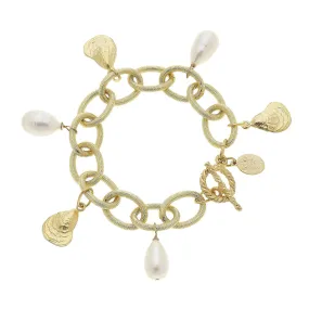 Pearl   Oyster Charm Bracelet