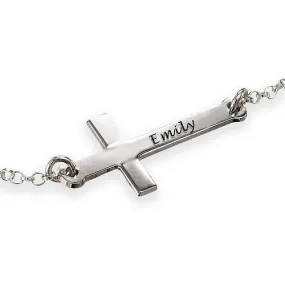 Personalized Christian Cross Bracelet