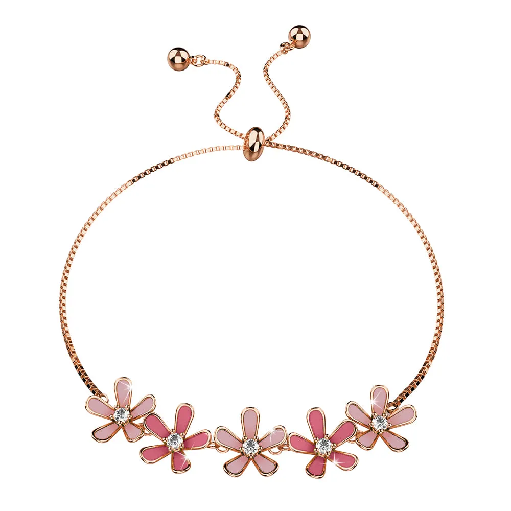 Petalia Pink Bracelet Featured SWAROVSKI Crystals in Rose Gold