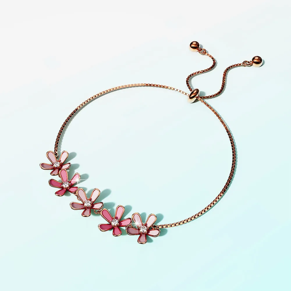 Petalia Pink Bracelet Featured SWAROVSKI Crystals in Rose Gold