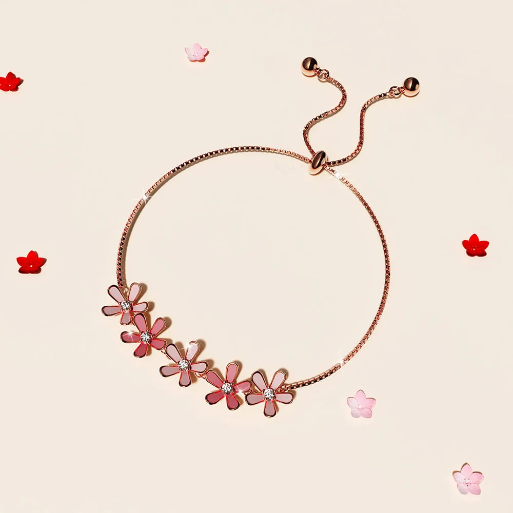 Petalia Pink Bracelet Featured SWAROVSKI Crystals in Rose Gold