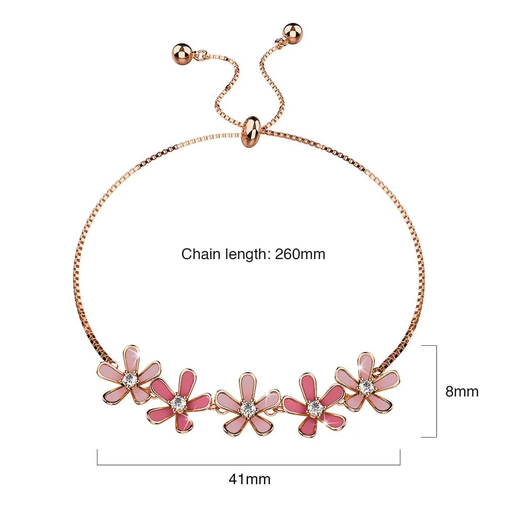 Petalia Pink Bracelet Featured SWAROVSKI Crystals in Rose Gold