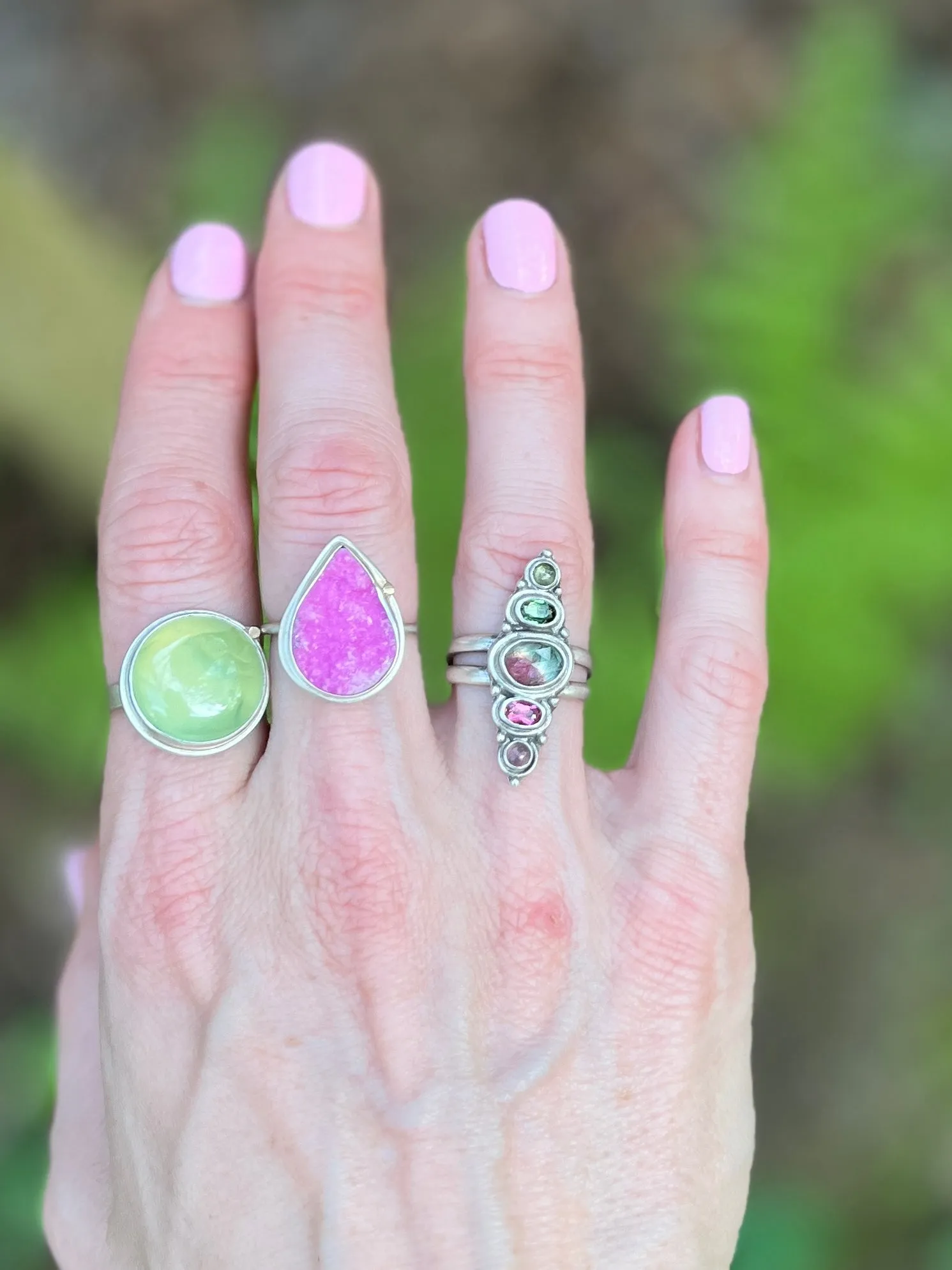 Pink Cobalto Calcite Orbit Ring