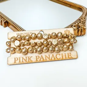 Pink Panache | Gold Nugget Bracelet Set