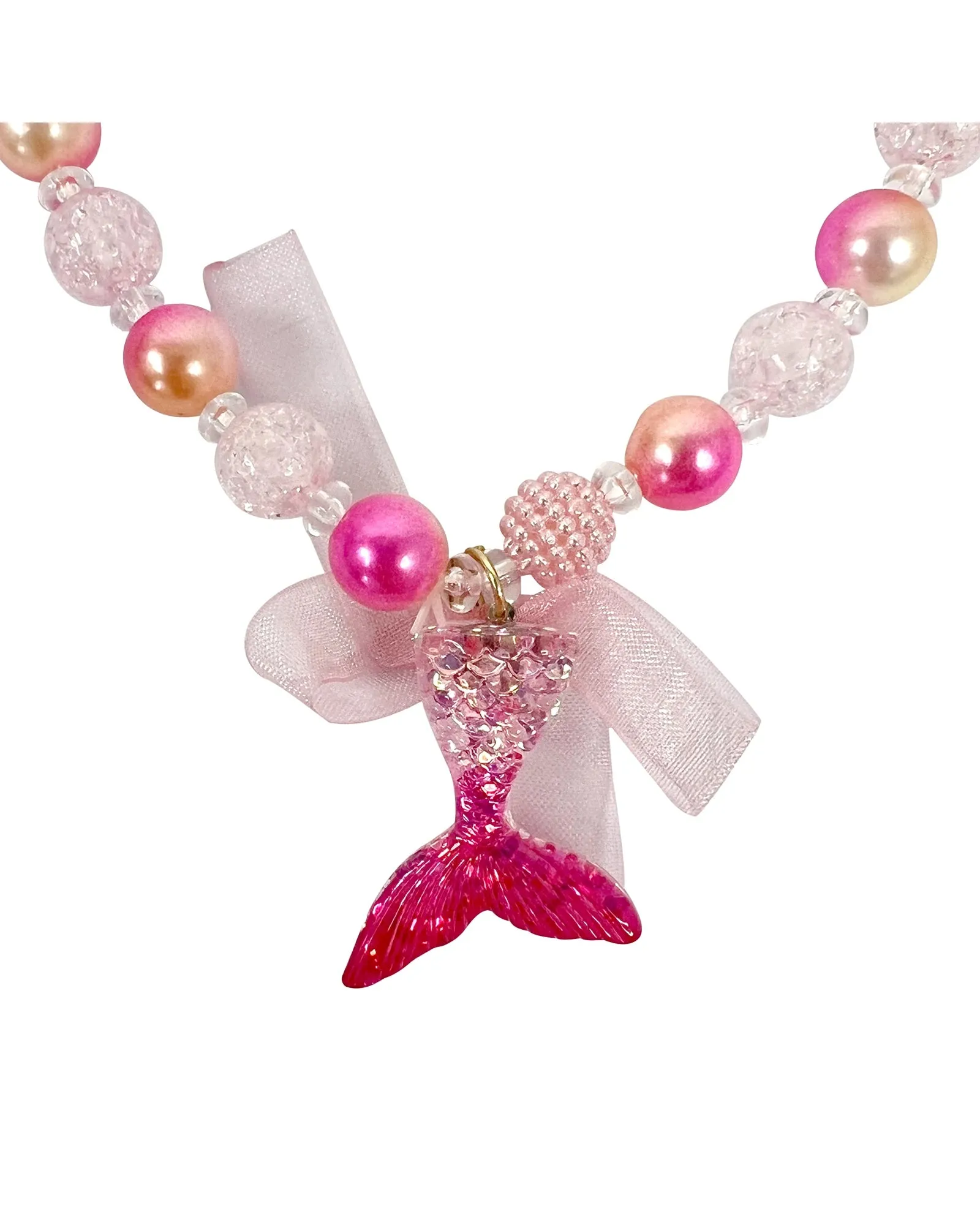 Pink Poppy Mermaid Tail Necklace & Bracelet Set