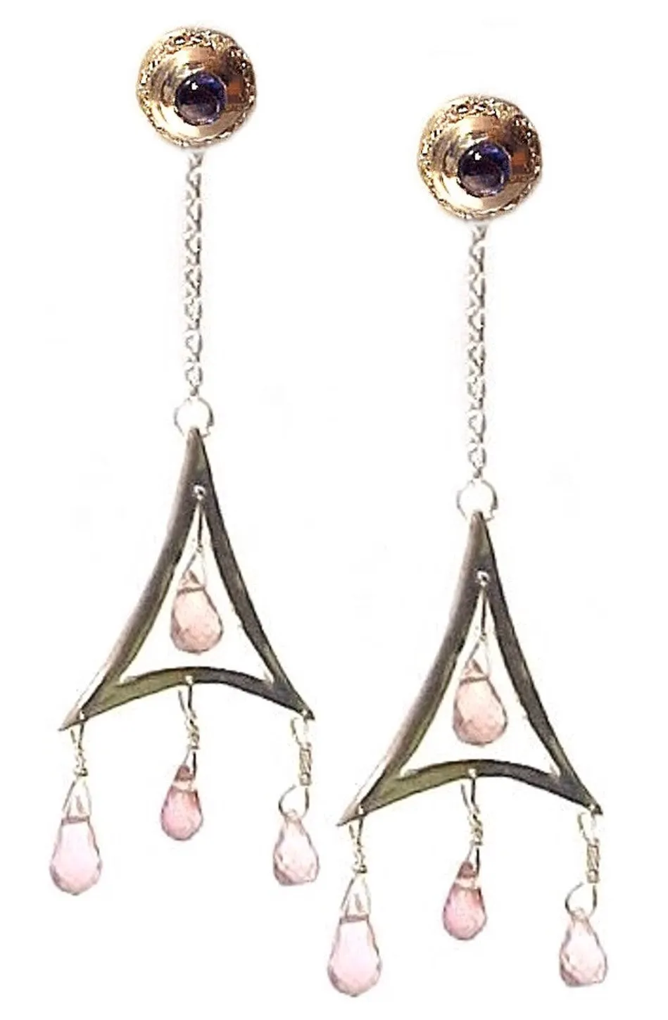 'Pink Tourmaline Briolette Chandelier'