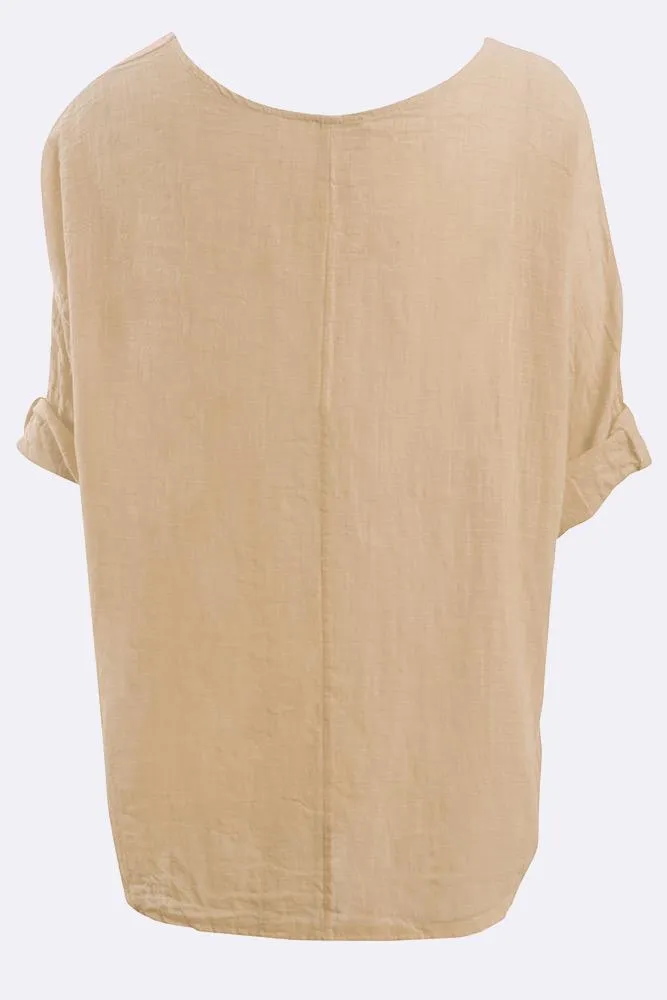 Plain Necklace Tunic Top