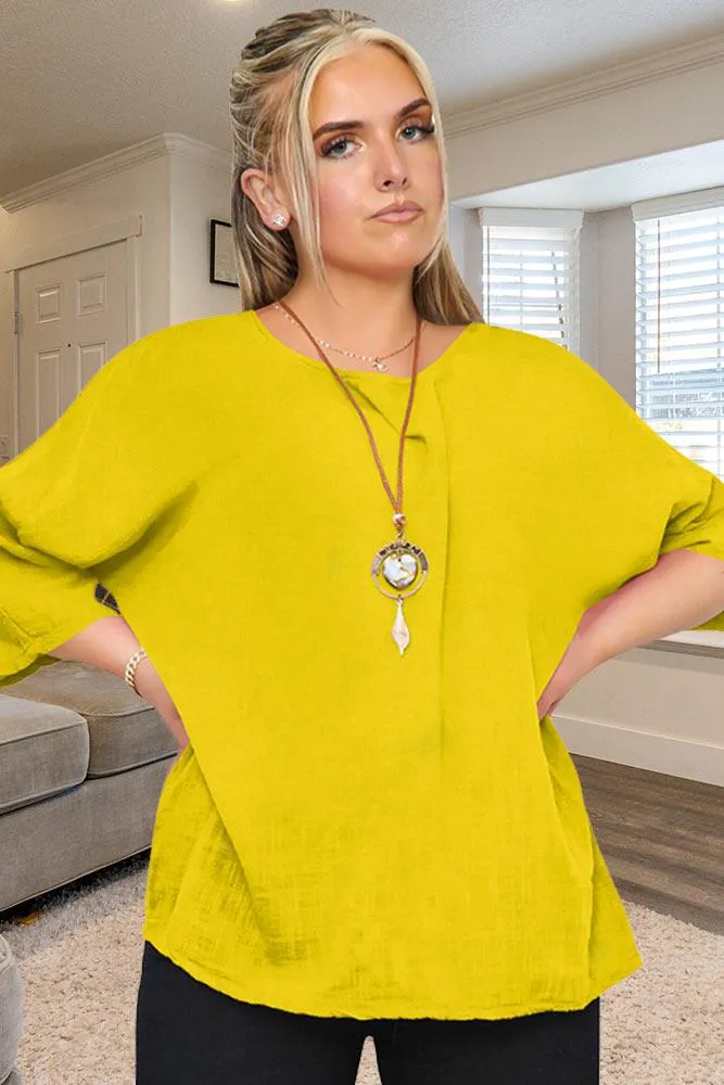 Plain Necklace Tunic Top