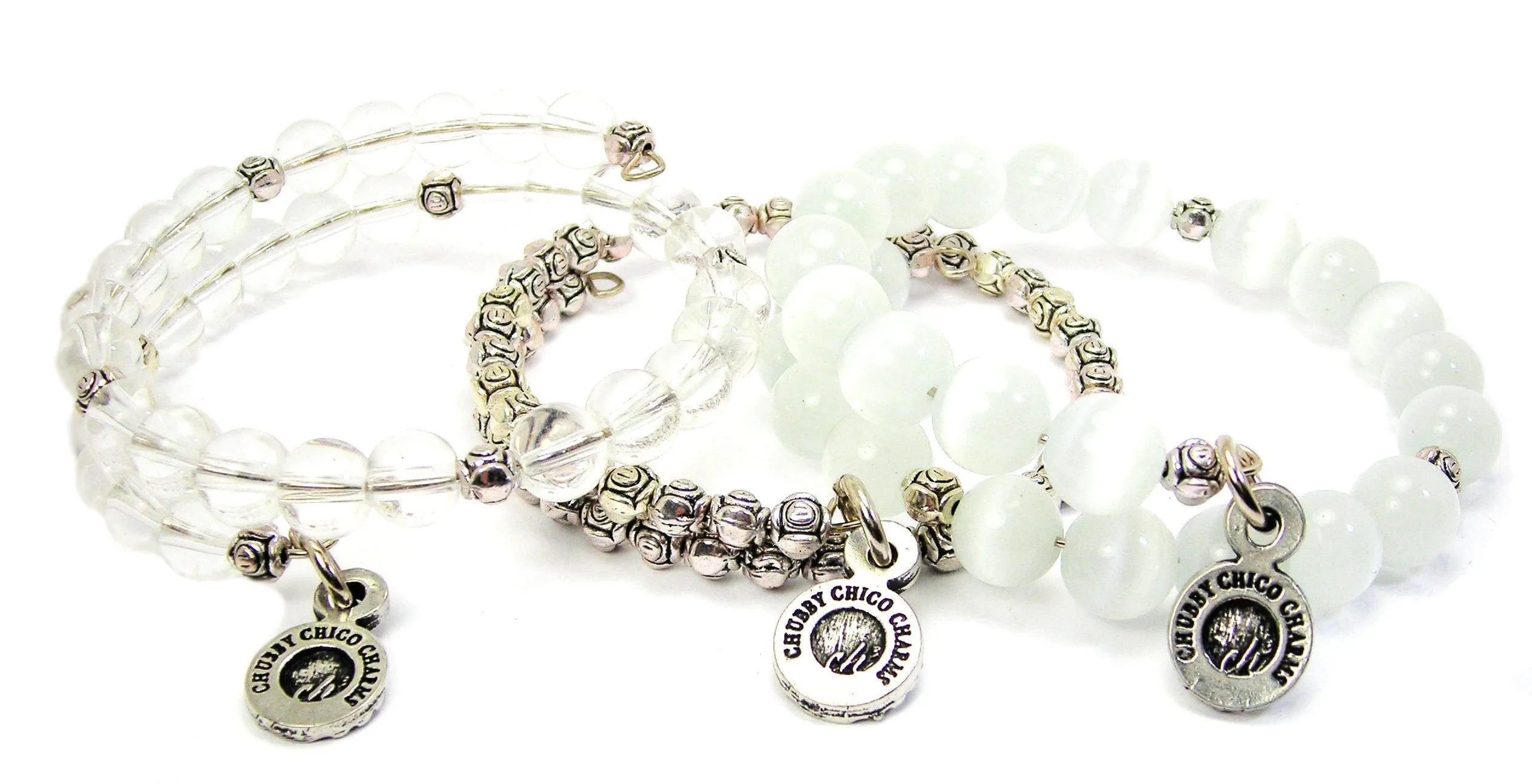 Play Hard Pray Harder 3 Piece Wrap Bracelet Set Cats Eye Glass And Pewter