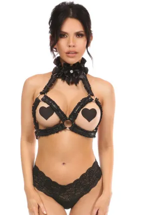 Plus Size Pinstripe Triangle Top Body Harness