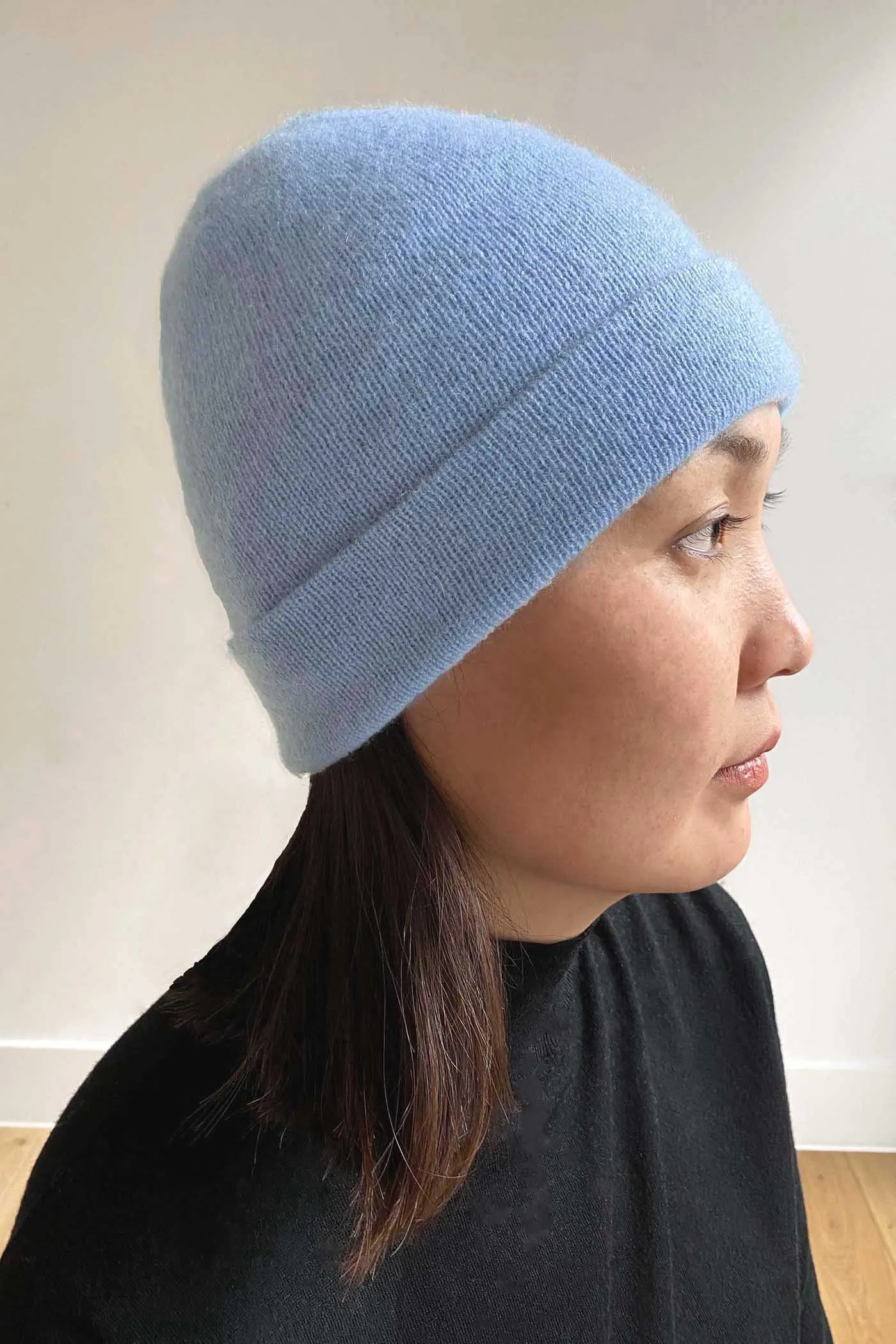 Powder blue Cashmere Beanie Hat for Women