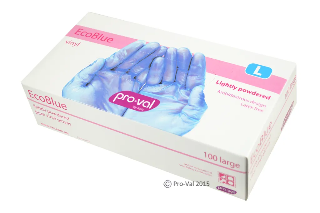 Pro Val EcoBlue Vinyl Disposable Glove