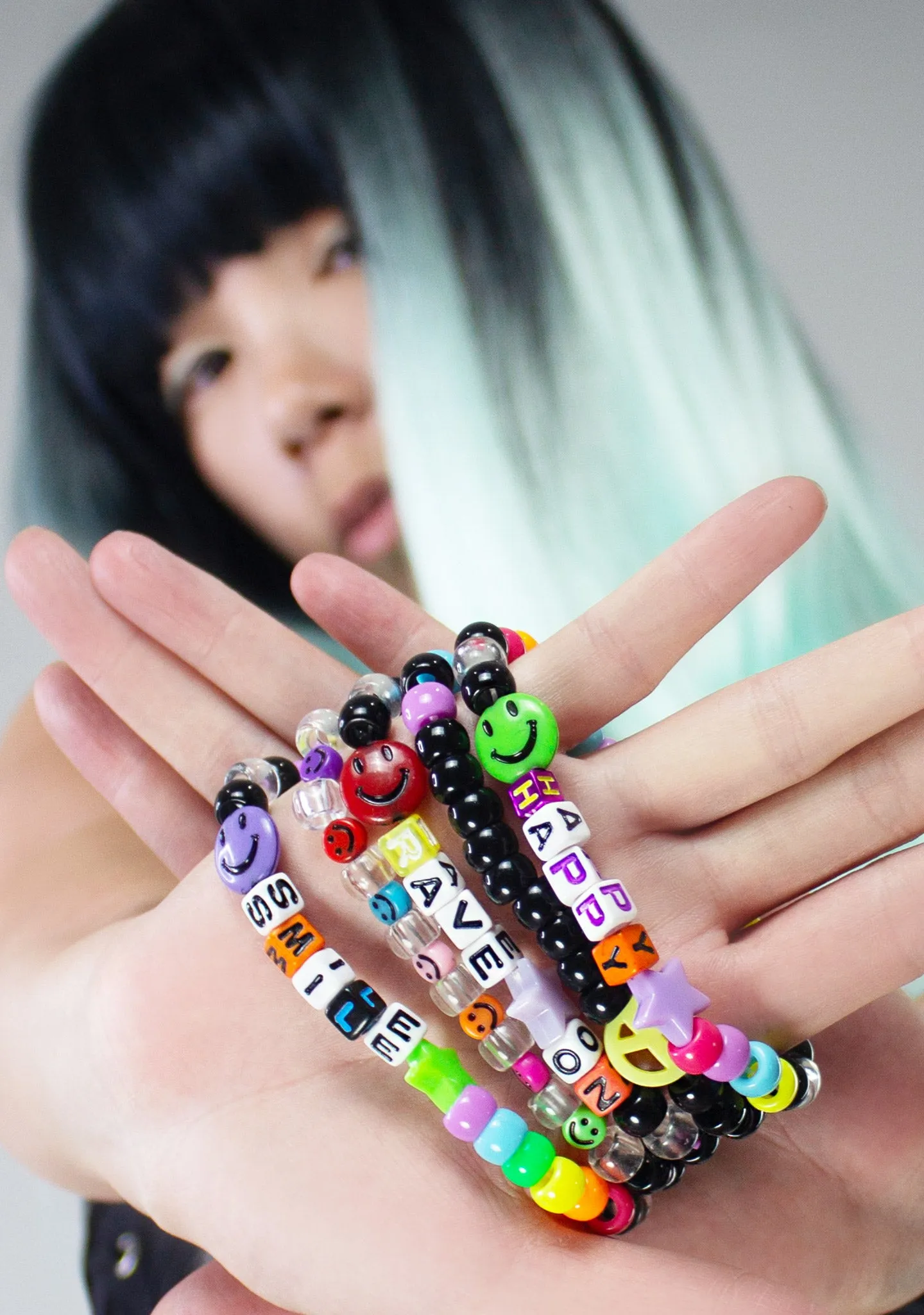 Psychedelic High 5PC Stacked Rave Kandi Bracelet