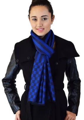 Pure Cashmere Scarf/Wrap in Checks Pattern