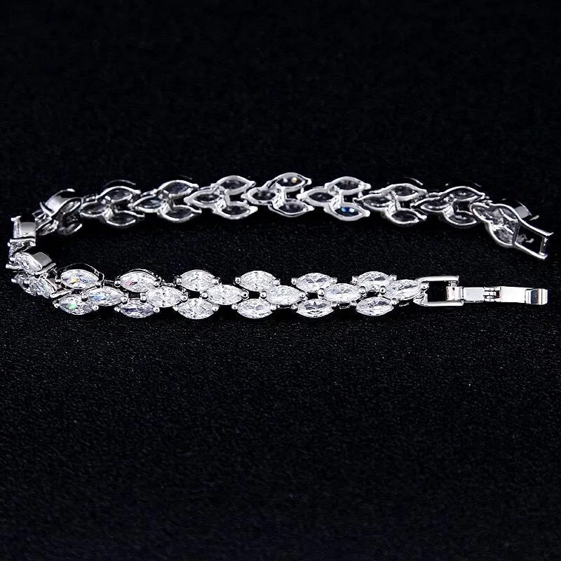 "Harmony" - Cubic Zirconia Bridal Bracelet - Available in Silver, Rose Gold and Yellow Gold