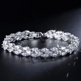 "Harmony" - Cubic Zirconia Bridal Bracelet - Available in Silver, Rose Gold and Yellow Gold