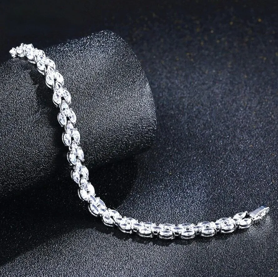 "Harmony" - Cubic Zirconia Bridal Bracelet - Available in Silver, Rose Gold and Yellow Gold