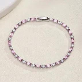 "Lera" - Pink Cubic Zirconia Bridal Bracelet