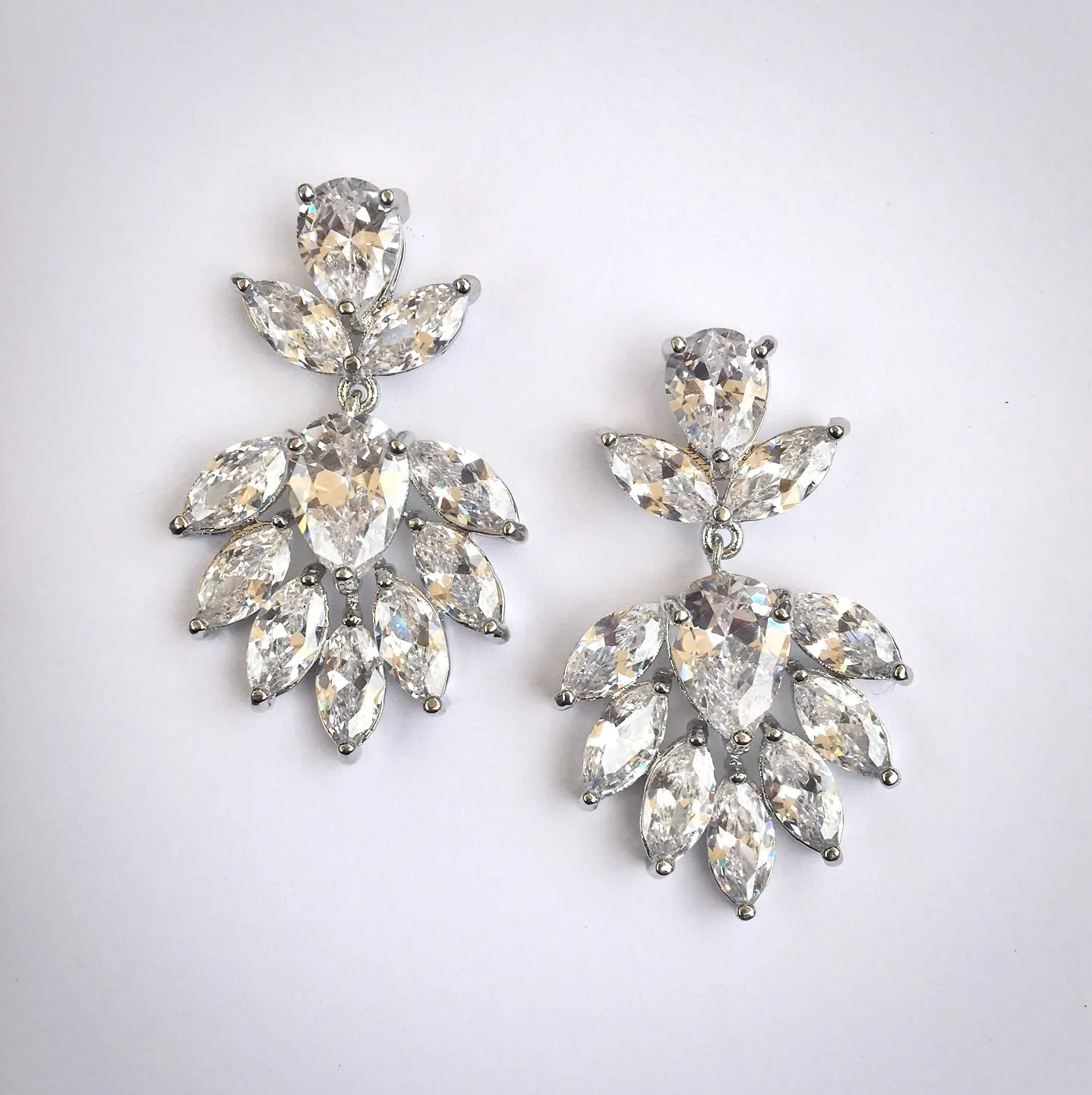 "Maeve" - Cubic Zirconia Bridal Earrings - Available in Silver, Rose Gold and Yellow Gold