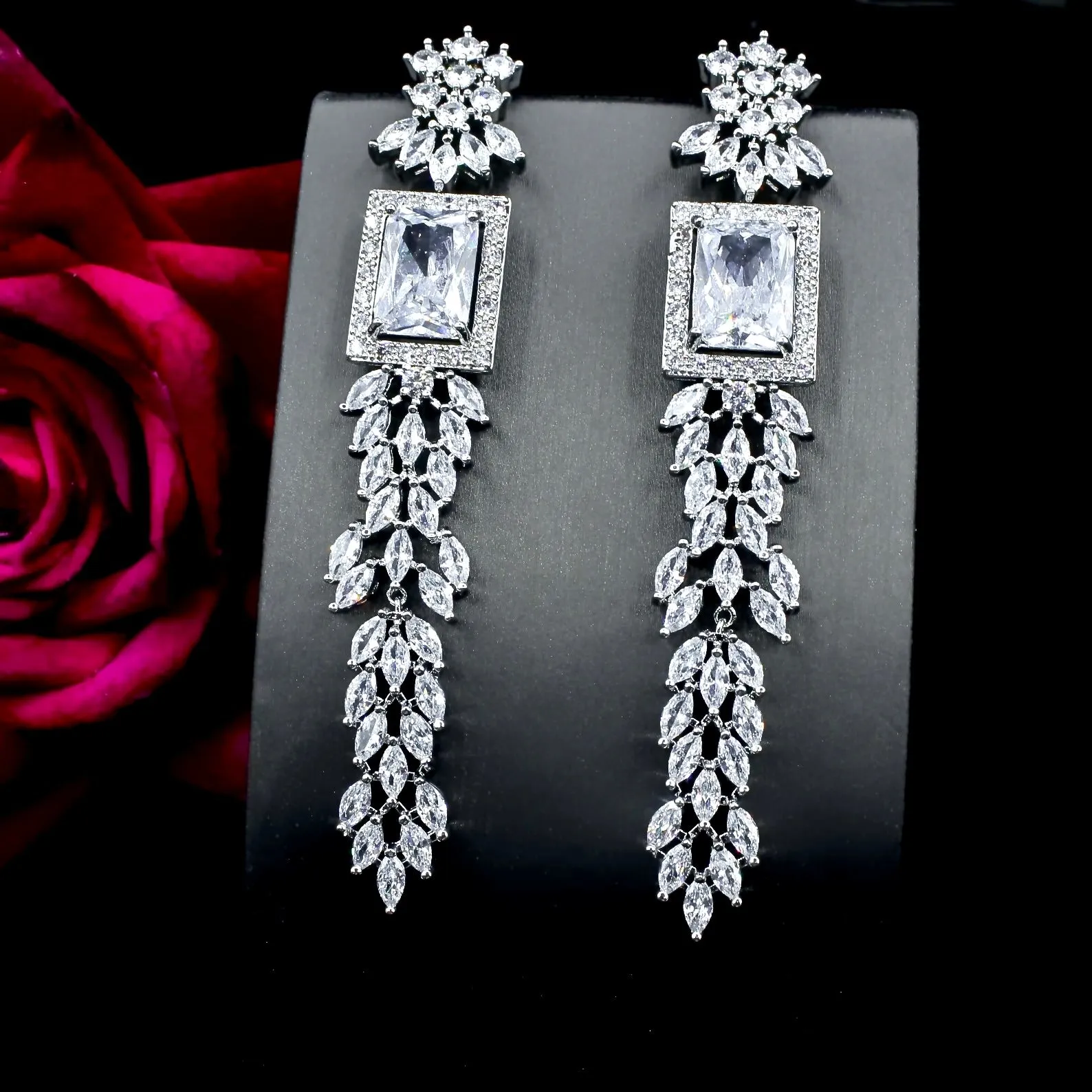 "Noor" - Luxury Cubic Zirconia Bridal Earrings