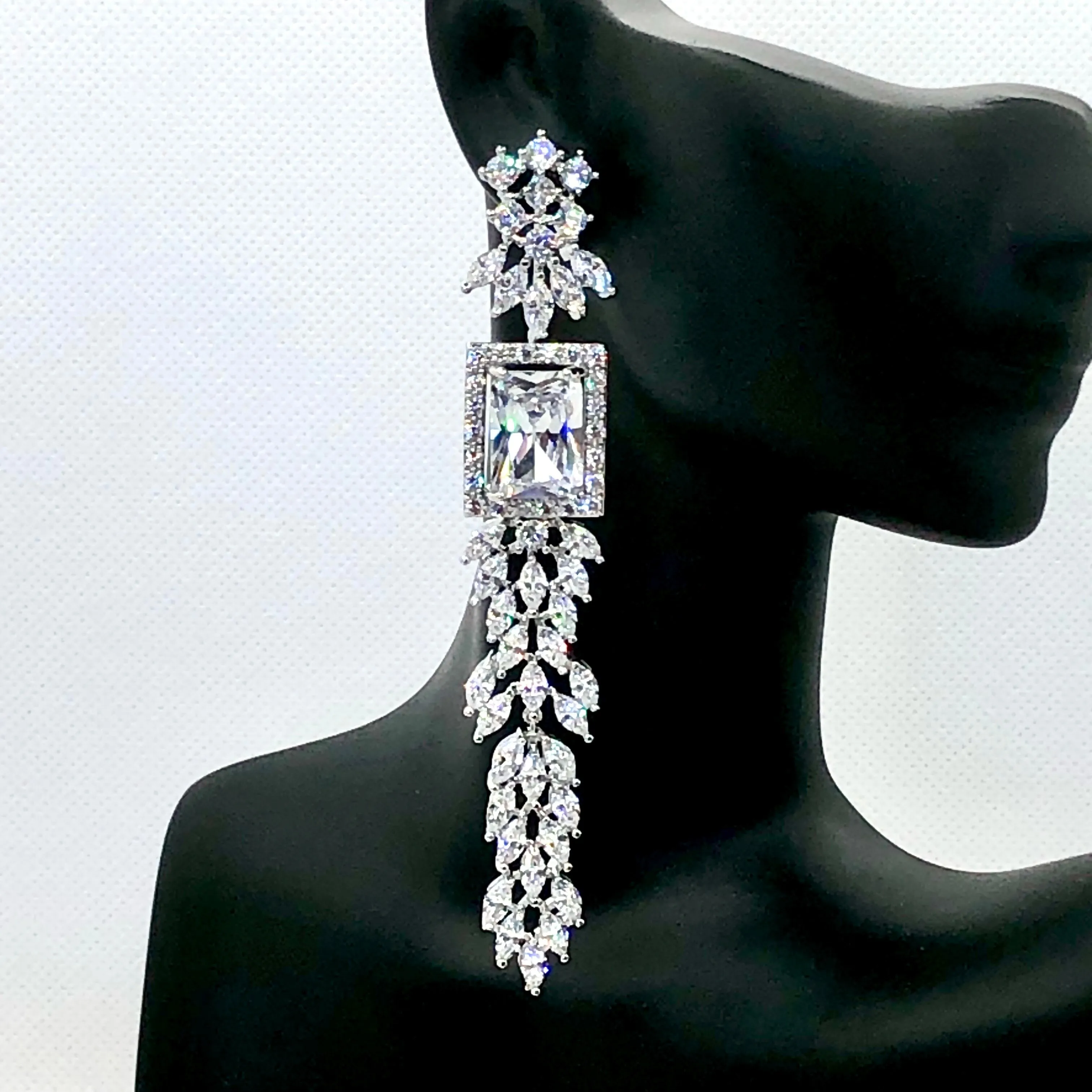 "Noor" - Luxury Cubic Zirconia Bridal Earrings