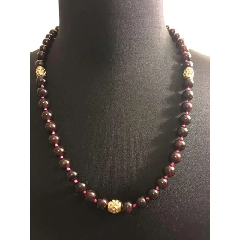 Red Garnet Gemstone With Charm Ascent Women's Necklace