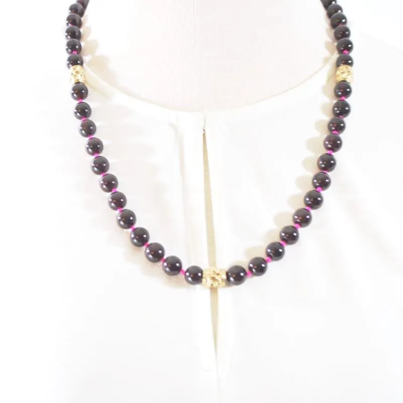 Red Garnet Gemstone With Charm Ascent Women's Necklace